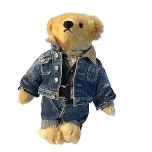 Steiff RRL Polo Ranch Bear Ralph Lauren Rancher Teddy Growler 13" With Stand